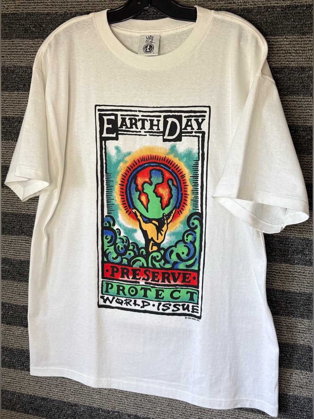 Vintage 1994 World Issue Earth Day Preserve Protect Single Stitch T-Shirt Large